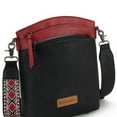 thumbnail image 6 of Montana West Multi Zip Pocket Large Crossbody Bag With Guitar Strap, Brown/Red, 6 of 7
