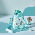thumbnail image 2 of LEJN Kawaii Water Bottle with Straw, Adjustable Shoulder Strap, Leakproof Insulated for Summer, Cute Cartoon Kids Students Outdoor Sports Portable, 1 Piece (28 oz), 2 of 4