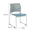thumbnail image 3 of Hampden Furnishings Jody Collection Vinyl Padded Stack Chair, Grey/Blue, Pack of 4, 3 of 4