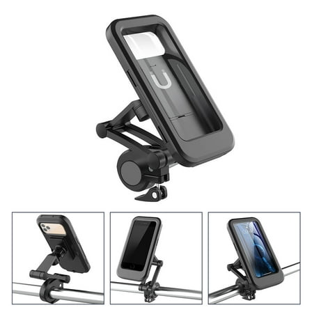 HINTRMENT Phone Holder for Bike Motorcycle Phone Holder Black Plastic 1Set