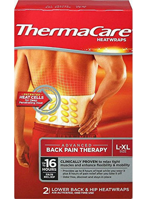 3 Pack ThermaCare HeatWraps of 2 Lower Back & Hip L/XL Large & Extra Large