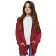 thumbnail image 2 of Sherrylily Girls Cardigan Open Front Popcorn Knit Long Sleeve Sweaters Coat with Pockets, 2 of 5