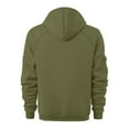 thumbnail image 4 of MELDVDIB Mens Zip-Up Hoodie with Drawstrings Orange Zipper Front Pocket Casual Solid Color Comfy Hooded Sweatshirt for Daily and Outdoor Wear Army Green 3XL, 4 of 5