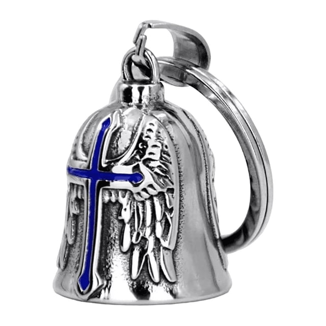 Campana Moto Guardián Bell Amuleto Proteccion Regalo PLATA/AZUL