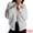 White, variant on Women's Stylish AK Plush Bomber Jacket S Burgundy