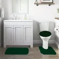 thumbnail image 2 of Gorgeous Home Linen Bathroom 6 Modern Solid Print 3-Count Dark Green Polyester Bath Rugs, 18 x 28, Non-Slip Backing, 2 of 4