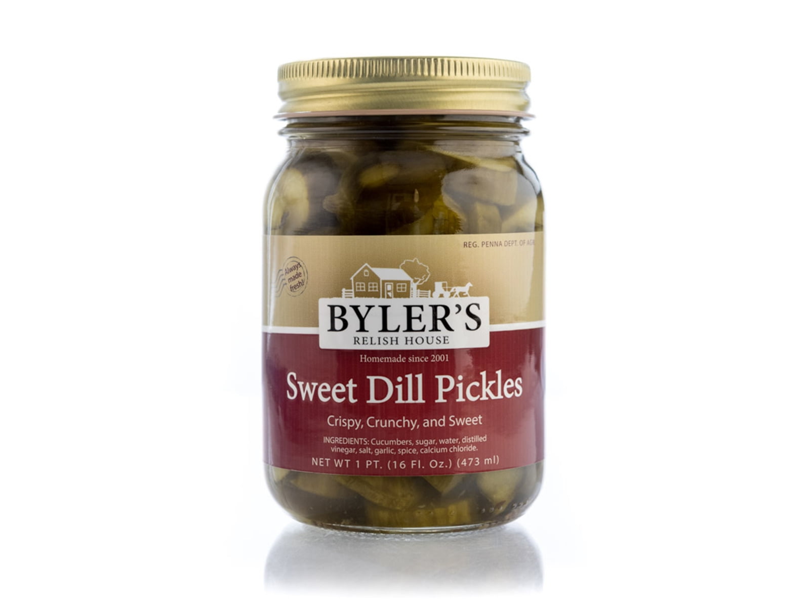 Byler's Relish House Sweet Dill Pickles, 2Pack 16 fl. oz. Jars