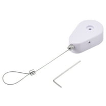 Uxcell 1.96 x 1.28 x 0.6'' Retractable Cable Lock Remote Control Anti Lost Rope 600g Plastic White 2pcs