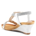 thumbnail image 7 of PATRIZIA Women’s Shining Slip-On Wedge Sandals – Crystal Embellished Cut-Out Design ladies slides with Comfy Silky Wrap and Flexible Rubber Sole, 7 of 7