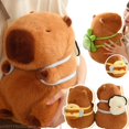thumbnail image 2 of Fun Cosplay Animal Backpack Capybara Plush Doll Pillow Pentant Turtle Shell Oyster Bee Capybara Plush Toy Gift For Boys Girls turtle capybara cq about 23cm, 2 of 6