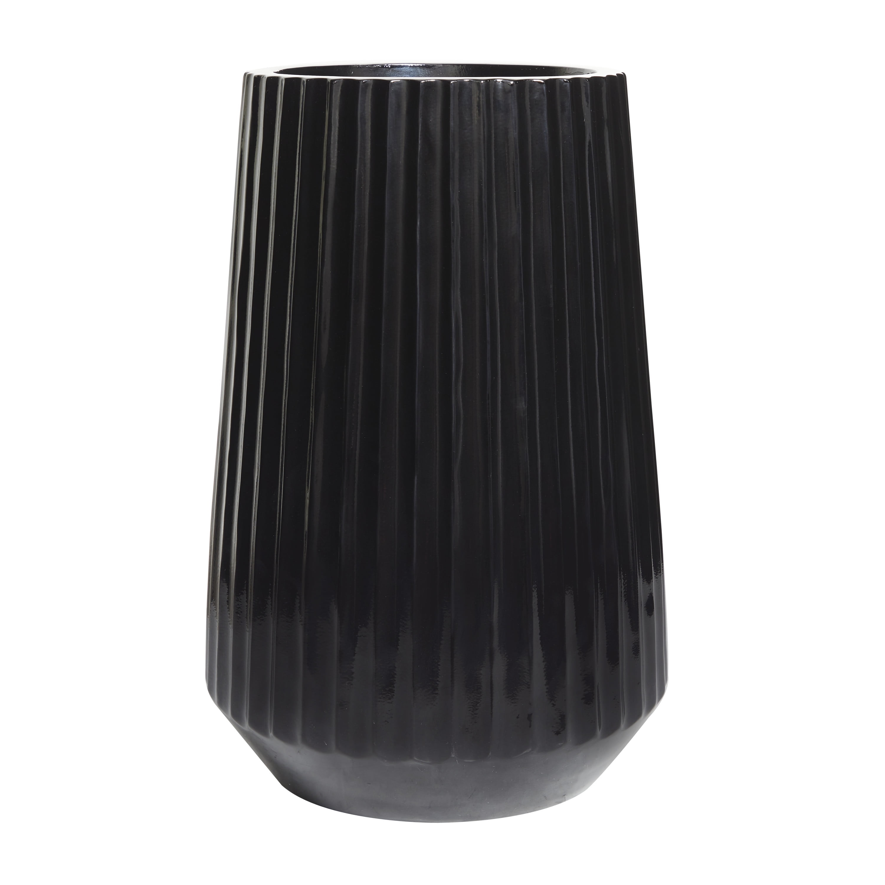 DecMode 24" Black Resin Vase