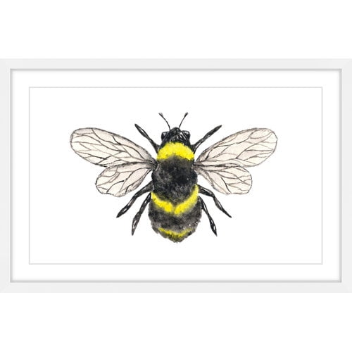Marmont Hill "Bumble Bee" by Thimble Sparrow Framed Painting Print
