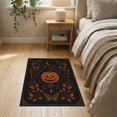 thumbnail image 3 of ODIKA 2'x3' Washable Accent Rug Black Orange Autumn Harvest Moonlight Design Elegant Seasonal Motif for Bedroom, Nursery, RV, Pet Friendly, Bedside Mat, 3 of 7