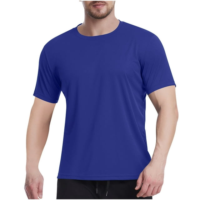 Plebaso T-Shirts Athlétiques pour Hommes Manches Courtes Col Rond Respirant pour Course
