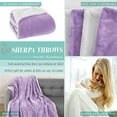 thumbnail image 4 of Elegant Comfort Reversible and Ultra-Plush Flannel Fleece Sherpa Throw- Lightweight Soft and Cozy- All Season Decorative Throw, Perfect for Lounging, 50 x 60 inches, Lavender, 4 of 6