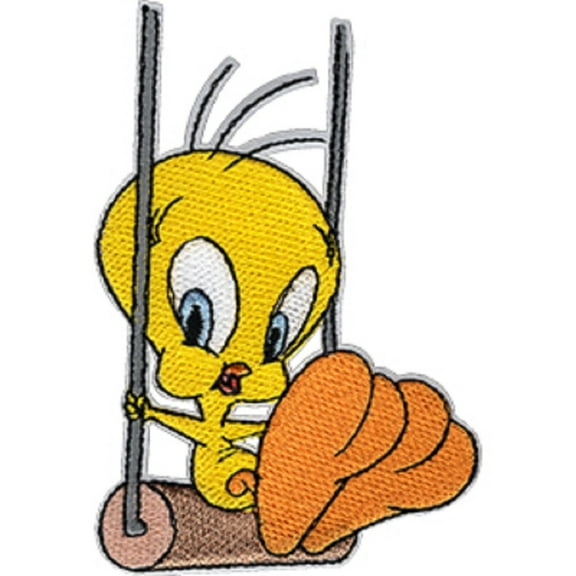 Official Tweety Bird Swinging Embroidered Iron On Patch