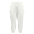 thumbnail image 5 of JIA JIA SHUANG Capri Pants for Women High Waisted Pull on Yoga Joggers Pants Slim Straight Leg Stretchy Workout Trousers with Side Pockets(White,X-Large), 5 of 6
