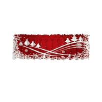 Christmas Window Curtain, Holiday Drapery Decoration, Polyester Festive Window Valance for Xmas Home Decor, 137x45cm White Red Gray Cozy Seasonal Curtain