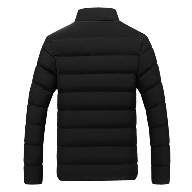 Chaqueta de invierno para hombre, cuello alto, abrigo con cremallera sólida, ropa de abrigo ajustada (2XL) Likrtyny Para estrenar