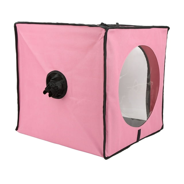 Pet Drying Box, Top And Front Zippers Mesh Design Folding Pet Dryer Cage For Home Blue,Grey,Pink