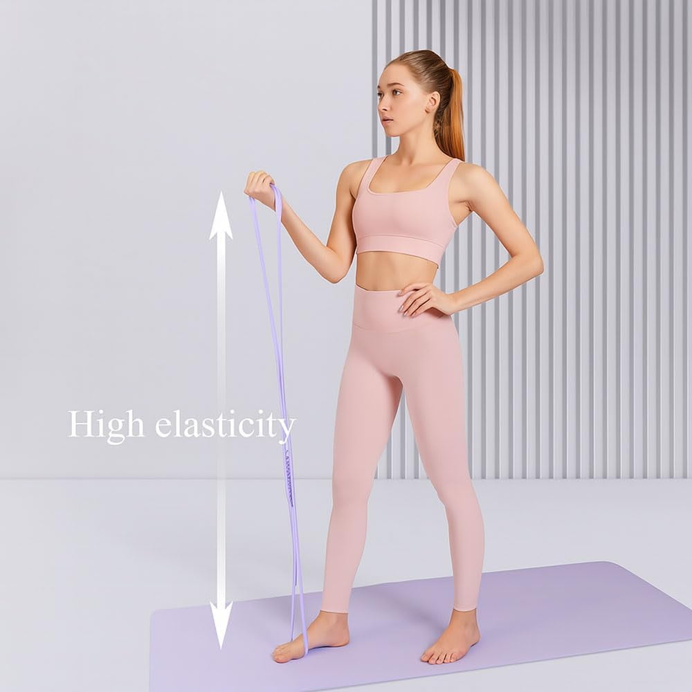 ABPETE Resistance Bands, Figure 8 Exercise Bands for Women Men, Portable 8 Shaped Resistance Bands for Arms Back Stretch Training(Pink 25lb + Purple 25lb)