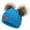 Blue, variant on Toddler Beanie Woolen Hat Pure Color Winter Twist Double Pom Pom Boys Girls Cap for 1-11 Years Old Navy