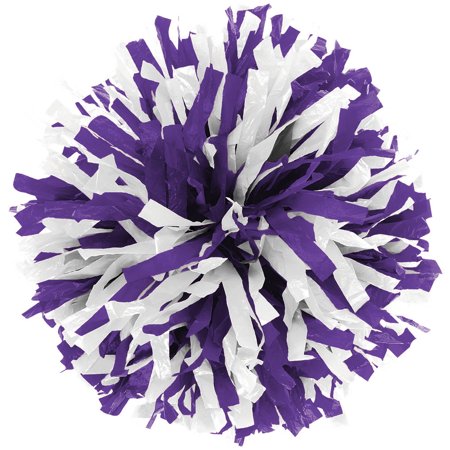 In-Stock Youth Cheerleading Pom Purple/Wht