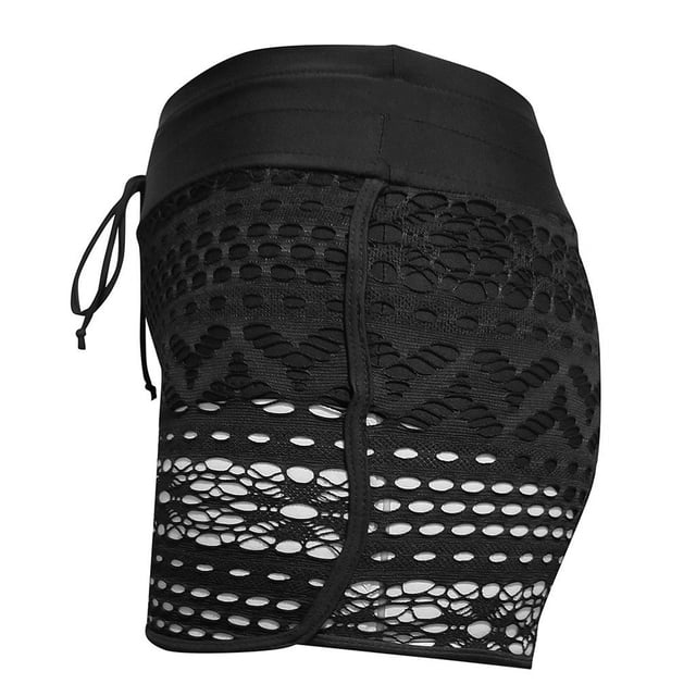 Advancent Pantalones cortos de baño informales de cintura alta para mujer, ropa de baño de encaje, ropa de playa de poliéster, ropa interior Type7 NO7