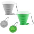 thumbnail image 1 of 2 Pcs Gobelet Pliable en Silicone Gobelet de Voyage Pliable avec Couvercle Gobelets Pliants en Silicone avec Couvercle de Scellage en Plastique Ensemble de Gobelets Réutilisables Portables pour Extérieur, 1 of 5