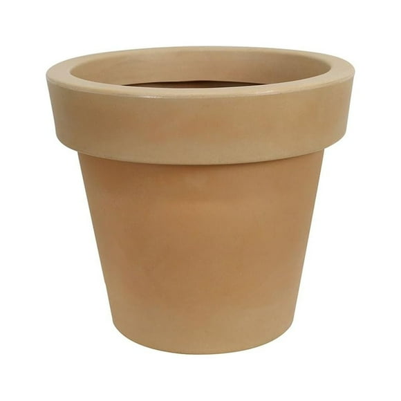 Ecobo Maceta Ecológica Redonda 32 cm Alto, Uso Interior/Exterior, Duradera, Versátil y Ligera, Artesanos Brasileños, Diseño Contemporáneo, Todo Tipo de Climas, Naranja.