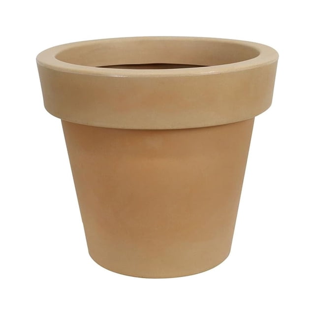 Ecobo Maceta Ecológica Redonda 32 cm Alto, Uso Interior/Exterior, Duradera, Versátil y Ligera, Artesanos Brasileños, Diseño Contemporáneo, Todo Tipo de Climas, Naranja.