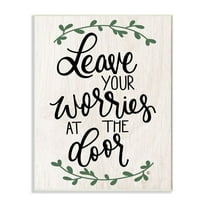 Stupell Industries Leave Your Worries at the Door Quote Family Greeting Wall Plaque Design by Fearfully Made Creations