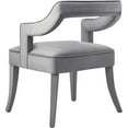 thumbnail image 4 of TOV Furniture 19.7" Transitional Velvet Upholstered Dining Chair in Gray, 4 of 7
