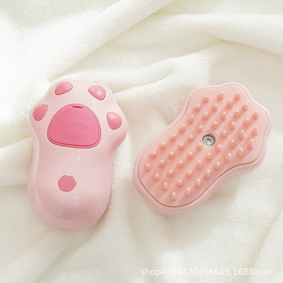 Iumwxz Dogs And Cats Pet Spray Hair Removal Comb Rechargeable Paw Model Comb One Button Spray -flying Hair Massage Comb home tool pink Plastic Flash Deals