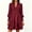 Burgundy, variant on Casual V Neck Loose Womens Ruffle Tiered Long Sleeve Tunic Dress
