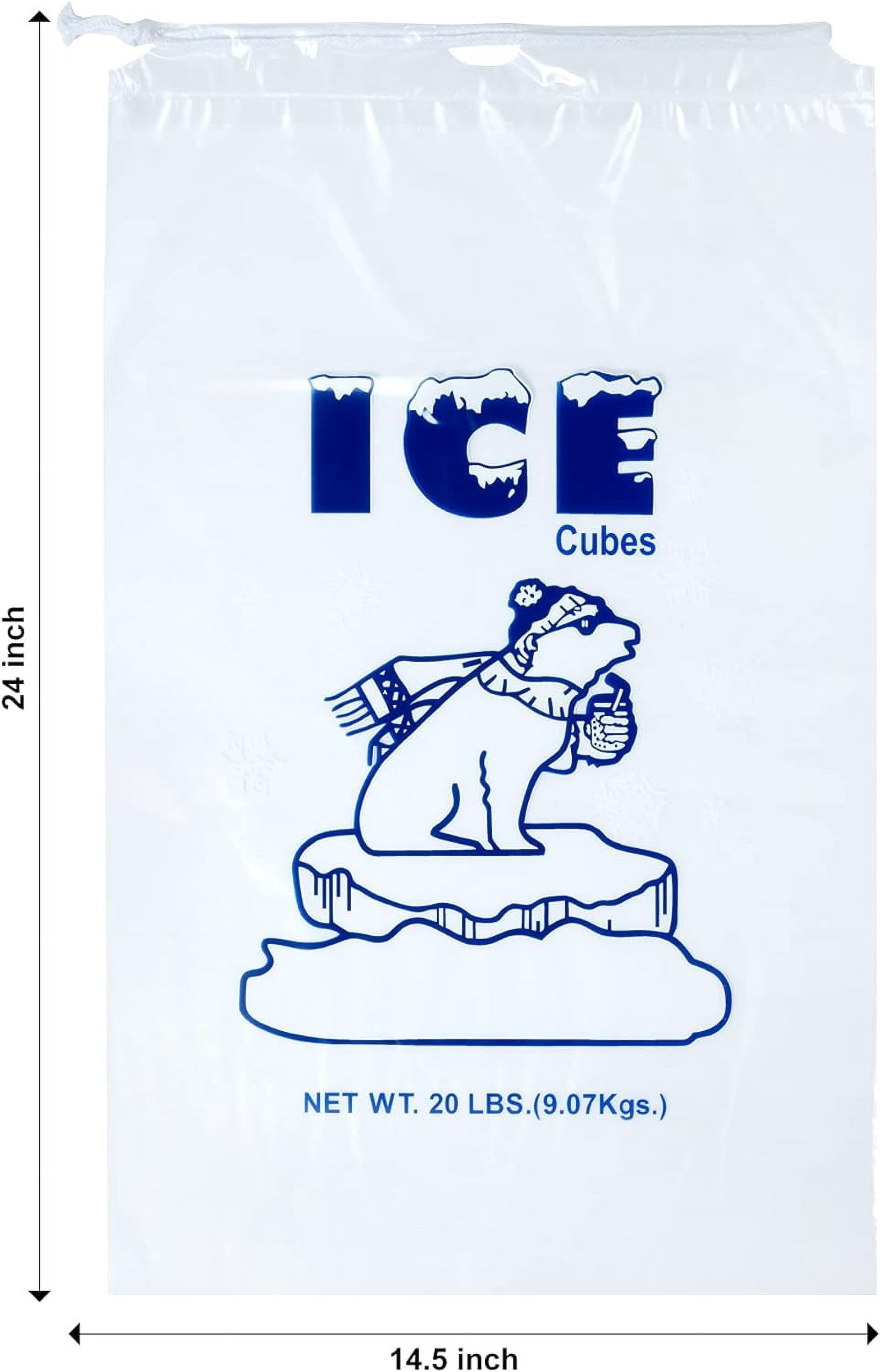 Infinite Pack 400 Pack Ice Bags 10 lb, Heavy-Duty Ice Bags with Drawstring(1.30 Mils Thickness)