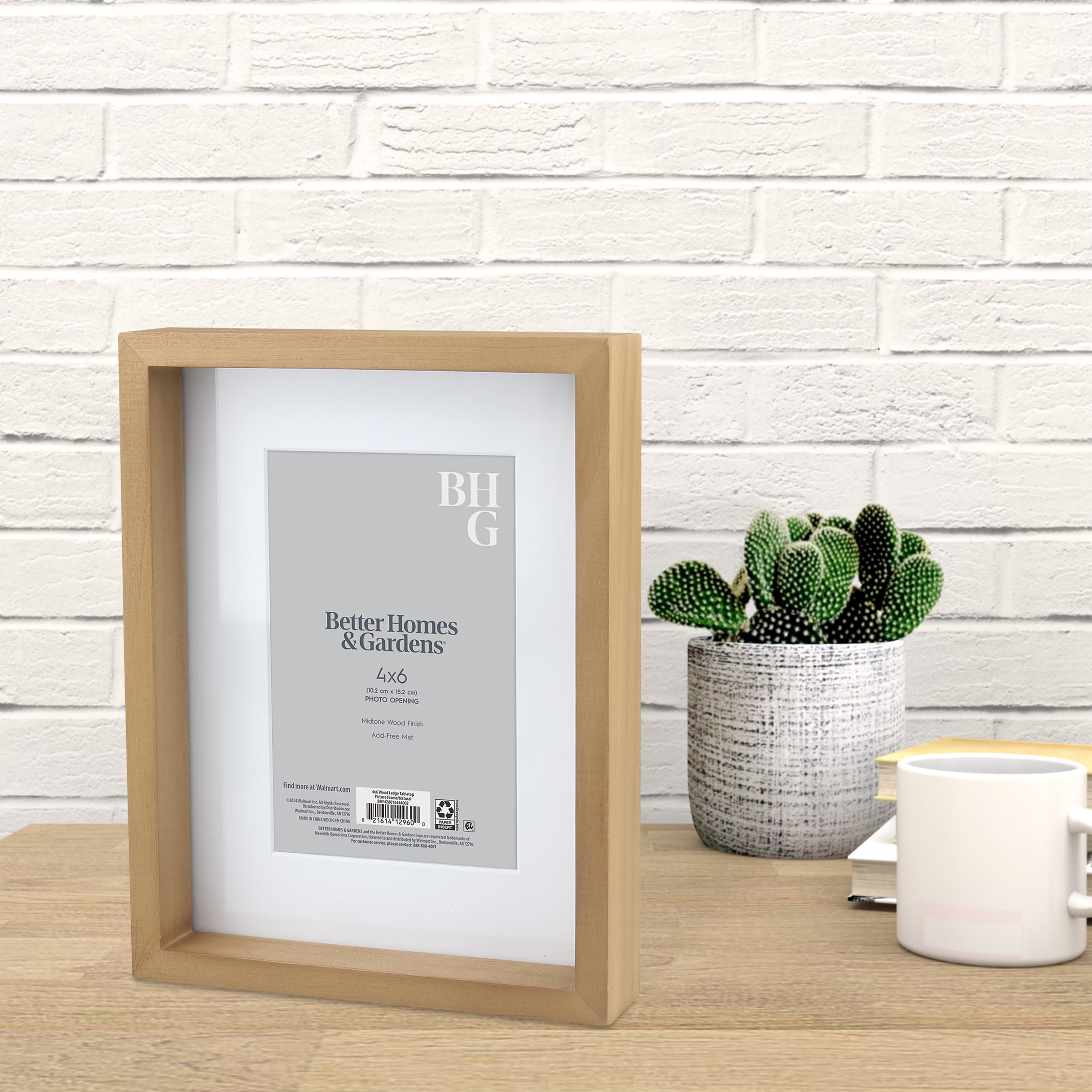 BHG 4 x 6 Wood Ledge Tabletop Picutre Frame