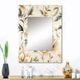 thumbnail image 1 of Designart "Simplistic Victorian Elegance III" Floral Wall Mirror, Printed White Wall Mirror, Traditional Bathroom Wall Mirror, Decorative Floral Mirror - 24x32 Inch, 1 of 5