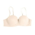 thumbnail image 2 of Amidoa Womens Bras Demi-Cup Push-up Beige Underwire Solid Bras Brasieres for Womens L, 2 of 6