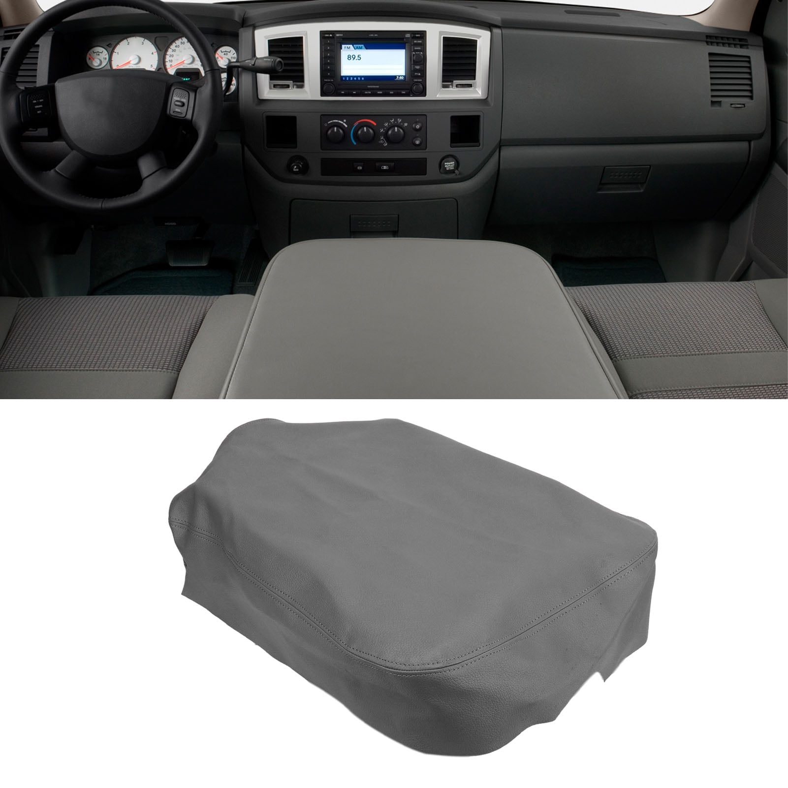 Armrest Center Console Lid Skin Cover, Auto Microfiber Leather Console  Center Armrest Protector Jacket For 1500 2500 3500 2002-2008