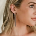 thumbnail image 2 of Long Bar Op Earrings For Women - 50Mm Stainl Steel Dangle Earrings With Hoop, Trendy Fashion Acc Ory[Z729], 2 of 2
