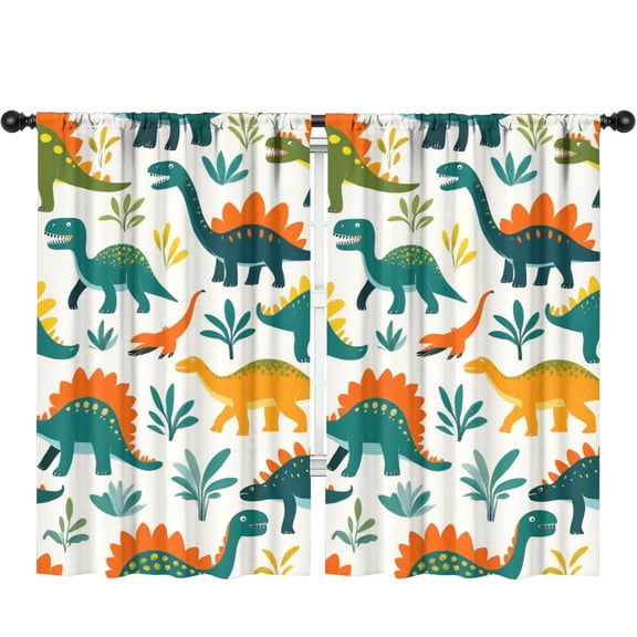 Blackout Kids Curtains,Cute Dinosaur Pattern Childrens Insulated Curtains Set Of 2,Bedroom Essentials,Toddler Room Decor 52x84in(132x213cm)