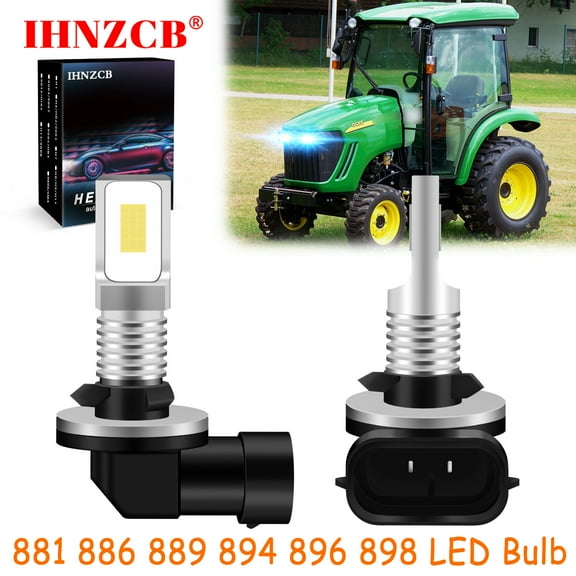 IHNZCB for Deere 3320 3520 3720 4010 4044m 4044r 4049m 4049r 4052 R136239 Tractor / Lawn Mower LED Headlights Bulb 881 886 889 894 896 898 Ice Blue,Y14