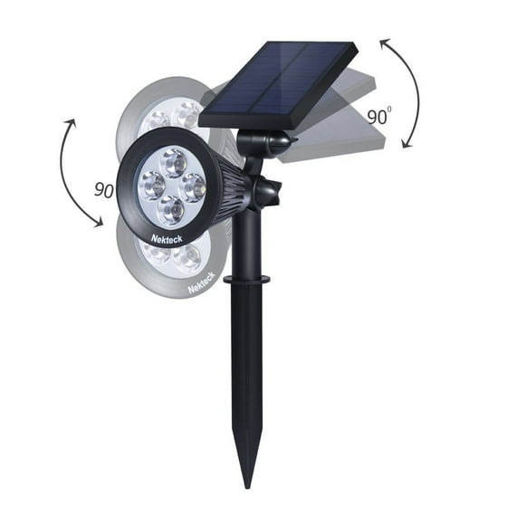 Nekteck Solar Powered Garden Spotlight Outdoor Spot Light For Nekteck Solar Powered Garden Spotlight Outdoor Spot Light For Walkways Landscaping Security Etc Ground Or Wall Mount Options 2 Pack