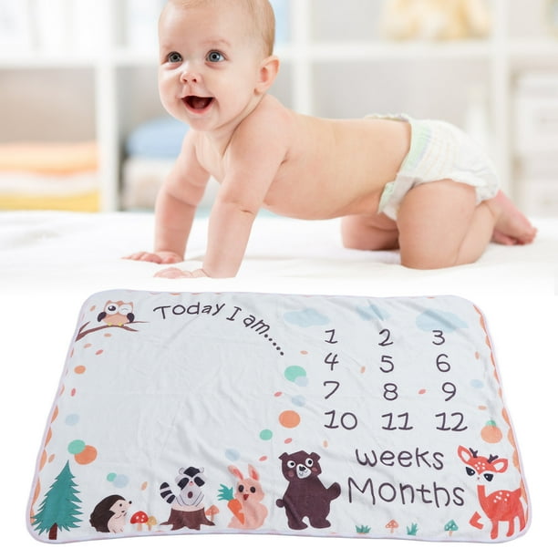 Lyumo Infant Milestone Blanket Unisex Baby Monthly Milestone Blanket For Photography 100x75cm 39.4x29.5in1cm 0.4in