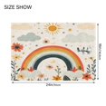 thumbnail image 4 of Yayeee Bath Rugs for Bathroom Floor Set of 2 Non Slip Fluffy Soft Absorbent Mat, Cute Rainbow, 4 of 7