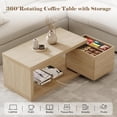 thumbnail image 5 of XIAO WEI Modern Coffee Table Hidden Storage 1.4" Thick Expandable Rotating Wood Table, 5 of 6