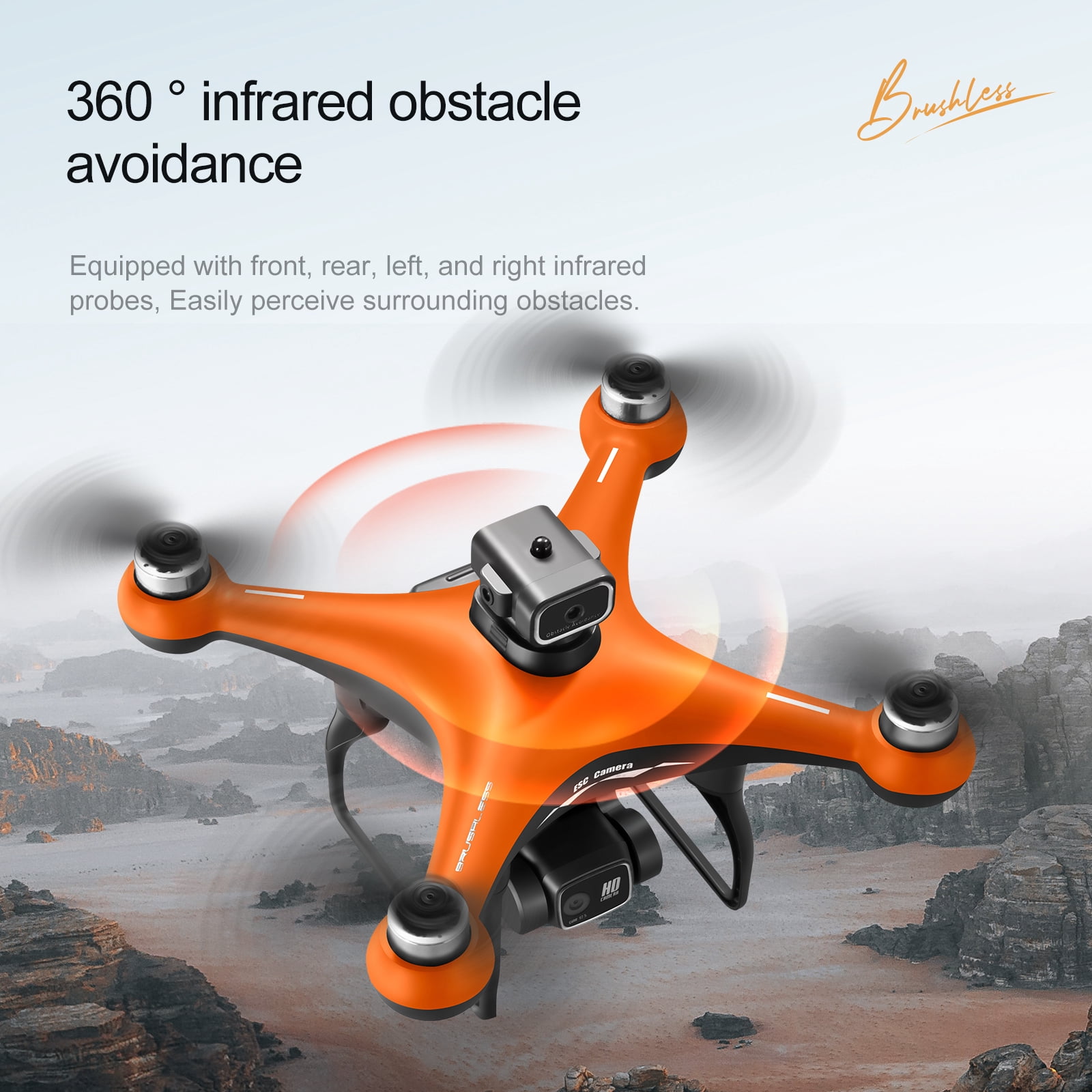 S116 Max Drone with Camera,  HD FPV Drone , RC Quadcopter with Brushless Motor, Obstacle Avoidance, Waypoint Fly, One Key Take Off/Landing, 2 Batteries