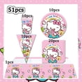 thumbnail image 1 of Hello Kitty-vajilla desechable de dibujos animados para niños, vasos, platos, servilletas, globos para fiesta de cumpleaños, Baby Shower, suministros de regalo, 1 of 4