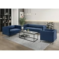 thumbnail image 2 of Home Design Kurtis Square Arm Sofa with Tufted Velvet Upholstery and Gold Metal Legs, Flared Arms, Modern Living Room Seating, Blue, 2 of 6